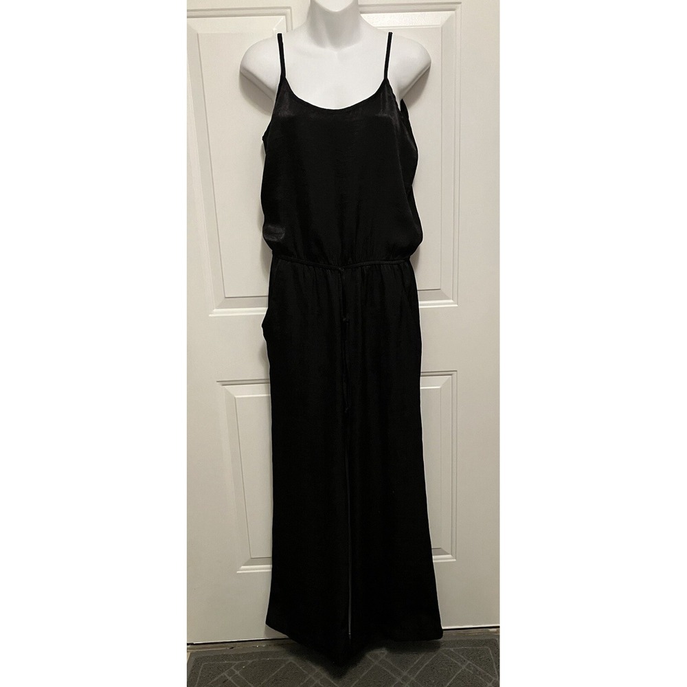 Anthropologie DREW Black Silky Jumpsuit Pants Size S Small Women's Lagenlook